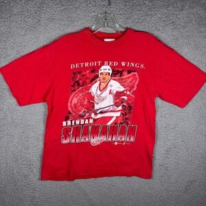 Vintage Brendan Shanahan Detroit Red Wings NHL Shirt Red Joy Athletic Medium 90s